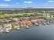 Aerial view of the neighborhood with waterfront access and golf course nearby at 301 Bayview Ne Dr, St Petersburg, FL 33704
