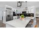 Modern kitchen with stainless steel appliances, white cabinets, and a spacious island with seating at 3485 Floral Dr, Largo, FL 33771
