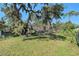 View of the lawn and trees in the backyard area of the property at 4221 Burrows Rd, Zephyrhills, FL 33542