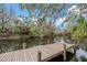 A wooden dock extends into a calm waterway at 4641 John Moore Rd, Brandon, FL 33511