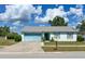 Charming one-story home with a well-maintained lawn, blue garage, and light blue shutters at 502 Chilt Dr, Brandon, FL 33510