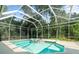 Gorgeous screened-in pool and spa surrounded by lush landscaping at 6127 Cezanne Ave, Lutz, FL 33558