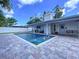 Refreshing in-ground pool with fountain features and sunny patio, ideal for summer enjoyment at 9580 130Th Ave, Largo, FL 33773