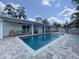Backyard pool with outdoor seating and poolside bar, perfect for entertaining guests at 9580 130Th Ave, Largo, FL 33773