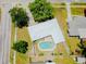 An aerial view of a home with a nice in-ground pool and patio, surrounded by a well maintained yard at 1022 Greenbriar Dr, Brandon, FL 33511