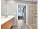 Bathroom features double vanity, step-in shower, and an attached bedroom view at 1120 E Kennedy Blvd # 1512, Tampa, FL 33602