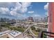 Expansive city view from a high-rise featuring urban landscape with clear skies and fluffy clouds at 1120 E Kennedy Blvd # 1512, Tampa, FL 33602