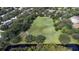 Aerial view of a community green space with dense trees and a pond at 12746 Standbridge Dr, Riverview, FL 33579