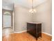 Breakfast bar with a hardwood floor and view of front door at 12746 Standbridge Dr, Riverview, FL 33579