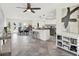 Spacious open-concept layout featuring a dining area connected to a modern kitchen, great for entertaining at 13926 Darlene Ave, Hudson, FL 34667