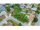 Aerial view of street, homes and neighborhood pools in residential area at 14321 113Th Ave, Largo, FL 33774