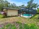 Screened in lanai with pool and partial view of back yard at 14321 113Th Ave, Largo, FL 33774