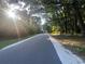 Sunlit road winding through a neighborhood with lush greenery and mature trees providing shade at 25425 Olympia Rd, Brooksville, FL 34601