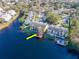 Aerial view of townhomes with waterfront access and private docks on a beautiful lake at 2648 Sabal Springs Dr # 2, Clearwater, FL 33761