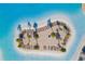 Overhead view of sandy beach at community pool area with palm trees and lounge chairs at 30936 Summer Sun Loop, Wesley Chapel, FL 33545