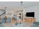 Open concept living space features modern decor, a kitchen, dining area, and living room at 3424 Timber Crossing Ave, Brandon, FL 33511