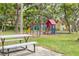 Community playground featuring colorful play structure and picnic table at 3595 41St S Ln # L, St Petersburg, FL 33711