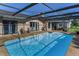 Outdoor pool area features a screened lanai, tile accents, and sunny lounge seating at 395 Forest Park Rd, Oldsmar, FL 34677