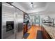 Modern kitchen with stainless steel refrigerator and matching appliances at 4220 Woodlark Dr, Tampa, FL 33624