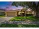 Charming tan home with a two-car garage, well-manicured lawn, and a front yard featuring lovely palm trees at 4418 River Overlook Dr, Valrico, FL 33596