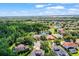 A lush, green aerial view showcases the serene neighborhood and surrounding landscapes with winding waterways at 5160 Loquat Ct, Palm Harbor, FL 34685