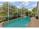 Inviting screened pool area for relaxing swims amidst lush landscaping and blue skies at 892 Crestridge Cir, Tarpon Springs, FL 34688
