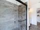 Beautiful shower featuring neutral tile, and modern fixtures at 1443 Obear Ct, Wesley Chapel, FL 33543