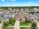 Aerial view of a well-maintained single-Gathering home in a lush, green community at 17610 Buckingham Garden Dr, Lithia, FL 33547