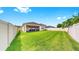 Expansive backyard with well-maintained lawn and privacy fence, ideal for outdoor activities at 17610 Buckingham Garden Dr, Lithia, FL 33547