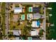 Aerial view of the property situated among a mix of homes, with easy access to waterfront amenities at 3111 S De Bazan Ave, St Pete Beach, FL 33706