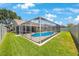 Expansive backyard featuring a screened pool and lush landscaping, creating a perfect oasis at 3834 102Nd N Pl, Clearwater, FL 33762