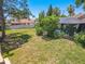 Spacious backyard with lush greenery and a screened-in pool area at 3968 Orchard Hill Cir, Palm Harbor, FL 34684