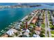 Aerial view of the property, in a waterfront community with docks and easy access to the Gulf of Mexico at 405 8Th N Ave, Tierra Verde, FL 33715