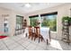 Bright breakfast nook with tiled floors, lots of natural light, and a view of the backyard at 405 8Th N Ave, Tierra Verde, FL 33715