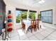 Bright dining area with large windows offering lush outdoor views and a six-chair table topped with a crisp white tablecloth at 405 8Th N Ave, Tierra Verde, FL 33715