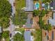 Birds-eye view showing the property's roof, proximity to neighboring houses, tree coverage, and overall layout of the land at 3300 52Nd N St, St Petersburg, FL 33710