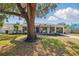 Home featuring well-manicured lawn, black trimmed windows, front seating and an attached garage at 3300 52Nd N St, St Petersburg, FL 33710
