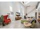 Comfortable living room showcasing high ceilings, ample lighting, stylish furnishings, and a cozy atmosphere at 1120 43Rd N Ave, St Petersburg, FL 33703