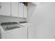 Modern laundry room with a front-loading washer and dryer and plenty of storage at 1122 Shipwatch Cir, Tampa, FL 33602