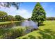 Scenic pond with fountain, lush greenery, and water lilies adds tranquility to this community at 1122 Shipwatch Cir, Tampa, FL 33602