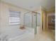Bathroom with large tub, shower, and bright window at 15006 Shaw Rd, Tampa, FL 33625