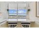 Bright kitchen with a counter and barstools in front of a window with a beautiful view at 17900 Gulf Blvd # 16C, Redington Shores, FL 33708