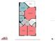 Upstairs floor plan featuring a primary bedroom suite with a balcony, walk-in closet and two additional bedrooms at 230 Columbia Dr, Tampa, FL 33606