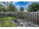 Fenced in backyard with mature trees and ground covering providing ample shade at 2320 E 12Th Ave, Tampa, FL 33605