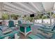 Undercover patio with outdoor furniture including fire pit and BBQ with view of the pool at 5201 108Th N St, St Petersburg, FL 33708