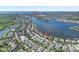 Aerial view showcases the home's location with direct access to the bay and waterfront living at 5225 Brighton Shore Dr, Apollo Beach, FL 33572