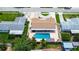 A home featuring a private pool and outdoor living space, captured from above in a suburban setting at 5672 62Nd N Way, St Petersburg, FL 33709
