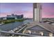 Scenic balcony view overlooking the water, marina, and downtown buildings at sunset at 700 S Harbour Island Blvd # 731, Tampa, FL 33602