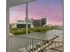 Scenic balcony view overlooking the water, marina, and downtown buildings at sunset at 700 S Harbour Island Blvd # 731, Tampa, FL 33602