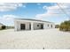 New construction home with a white exterior and rock landscaping for low maintenance at 718 Desert Hills Way, Sun City Center, FL 33573